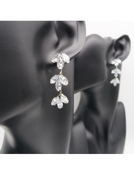 Silver clover ear stud