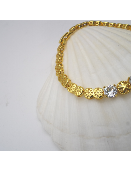 Gold five-star inlaid bracelet