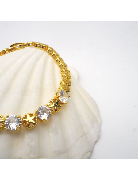 Gold five-star inlaid bracelet