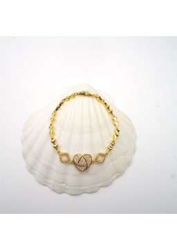 Gold heart bracelet