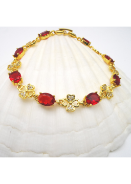 Red clover flower bracelet