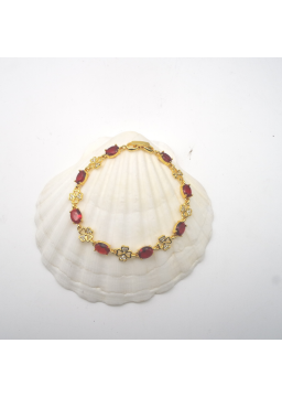 Red clover flower bracelet