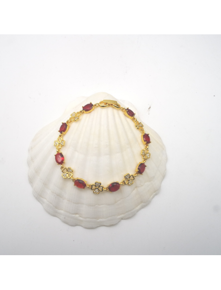 Red clover flower bracelet