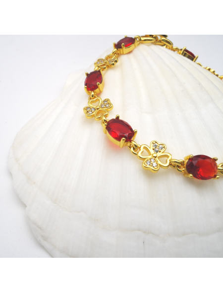 Red clover flower bracelet