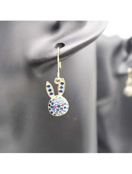 Blue rabbit ear stud