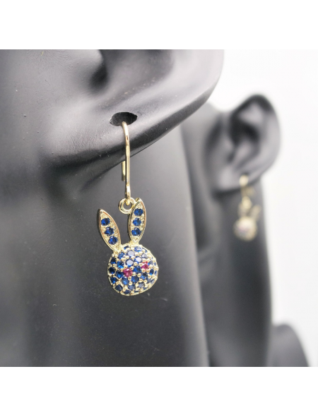 Blue rabbit ear stud