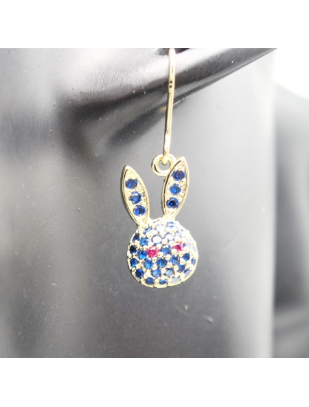 Blue rabbit ear stud