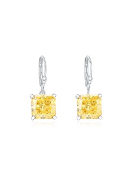 Small square dangle zirconia earrings