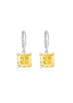 Small square dangle zirconia earrings