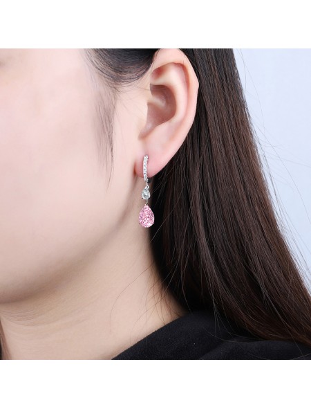 Water drop zircon earrings