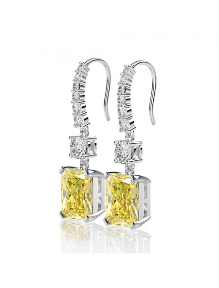 rectangular pendant high ice diamond earrings