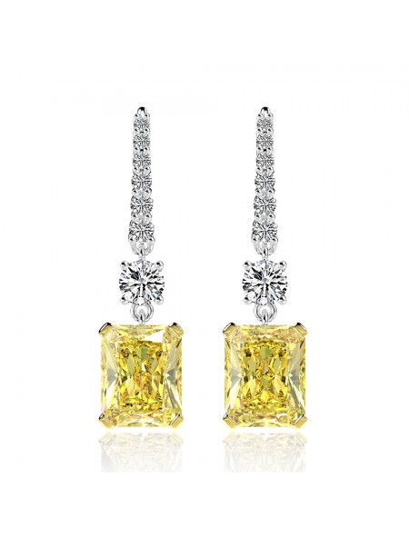 rectangular pendant high ice diamond earrings