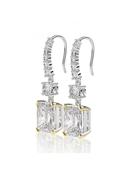 rectangular pendant high ice diamond earrings