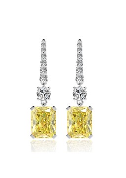 rectangular pendant high ice diamond earrings