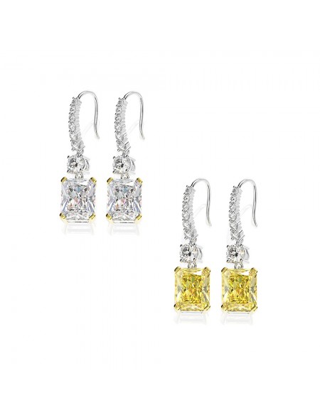 rectangular pendant high ice diamond earrings