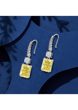 rectangular pendant high ice diamond earrings