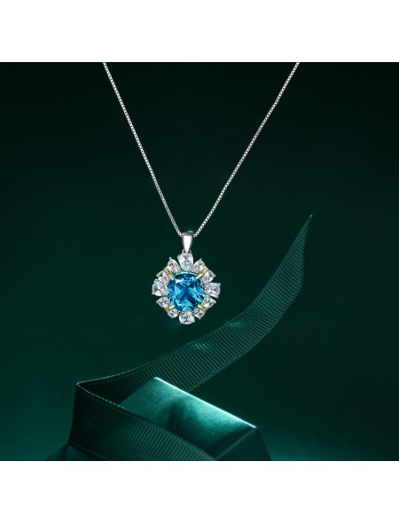 Ice cut geometric high carbon diamond necklace