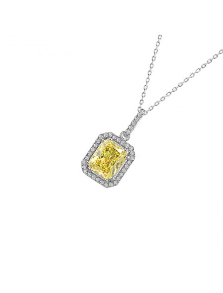 Yellow small octagonal zircon necklace