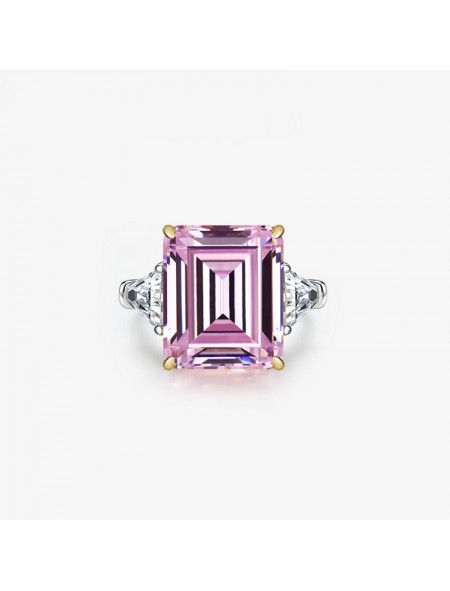 Square Pink Zirconium Ring