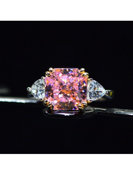 Square Pink Zirconium Ring