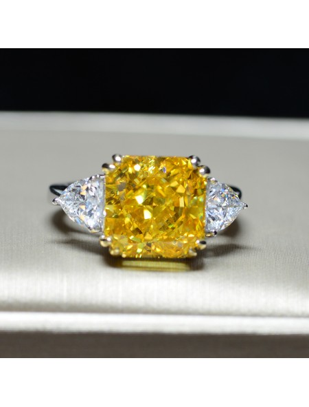 Square Pink Zirconium Ring