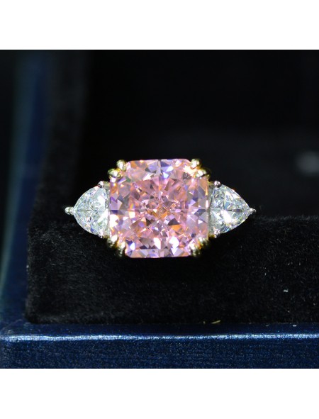 Square Pink Zirconium Ring