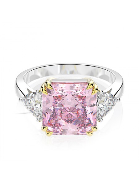 Square Pink Zirconium Ring