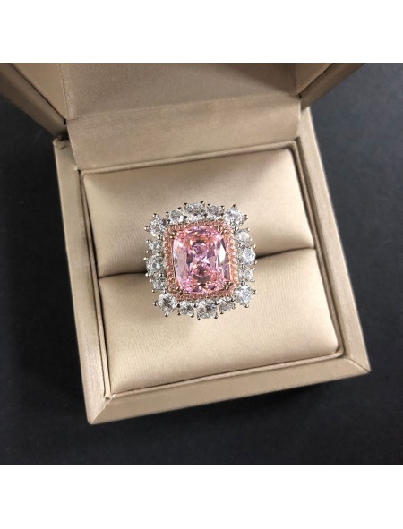 Pink zirconium ring
