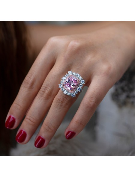 Pink zirconium ring