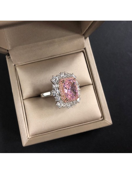 Pink zirconium ring