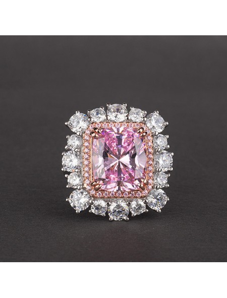 Pink zirconium ring